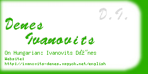 denes ivanovits business card